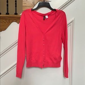 Divided H&M hot pink cardigan. Size 12